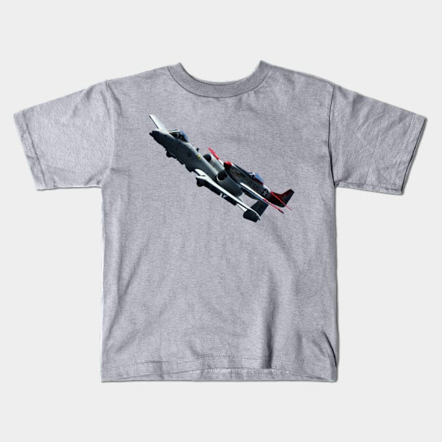 A-10 and P-51 Formation Kids T-Shirt by acefox1